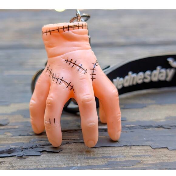 Wednesday Addams "Thing" Hand Keychain Netflix Series Lanyard Strap Goth Gift - Picture 1 of 8